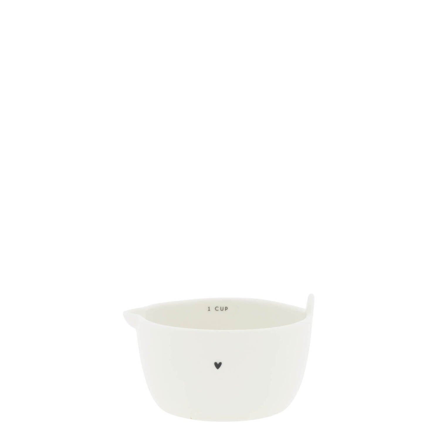 Messbecher im 3er-Set "Heart" - 7,5x6,5 cm (Weiß/Schwarz)