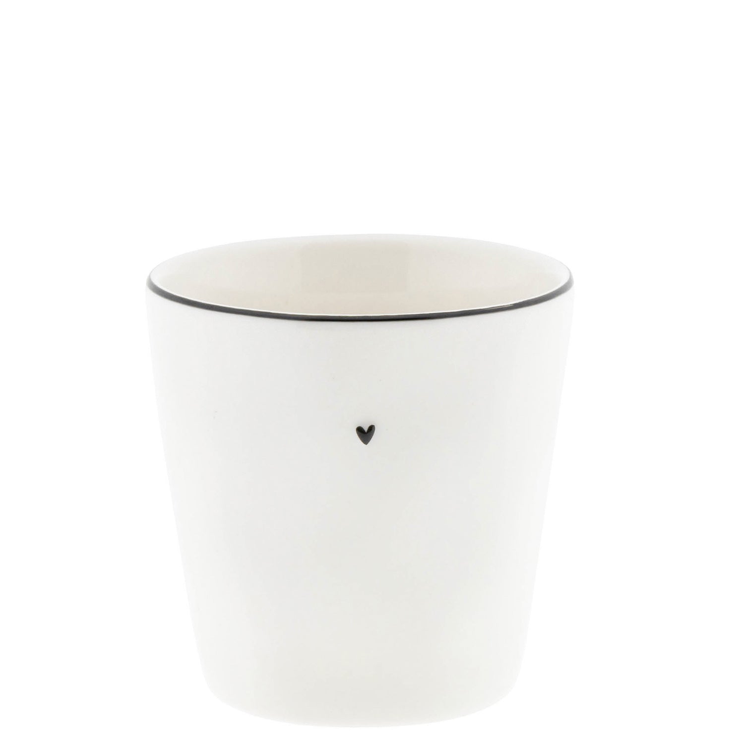 Becher "Heart" - 9x9 cm (Weiß/Schwarz)