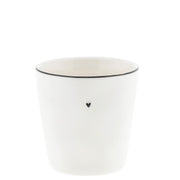 Becher "Heart" - 9x9 cm (Weiß/Schwarz)