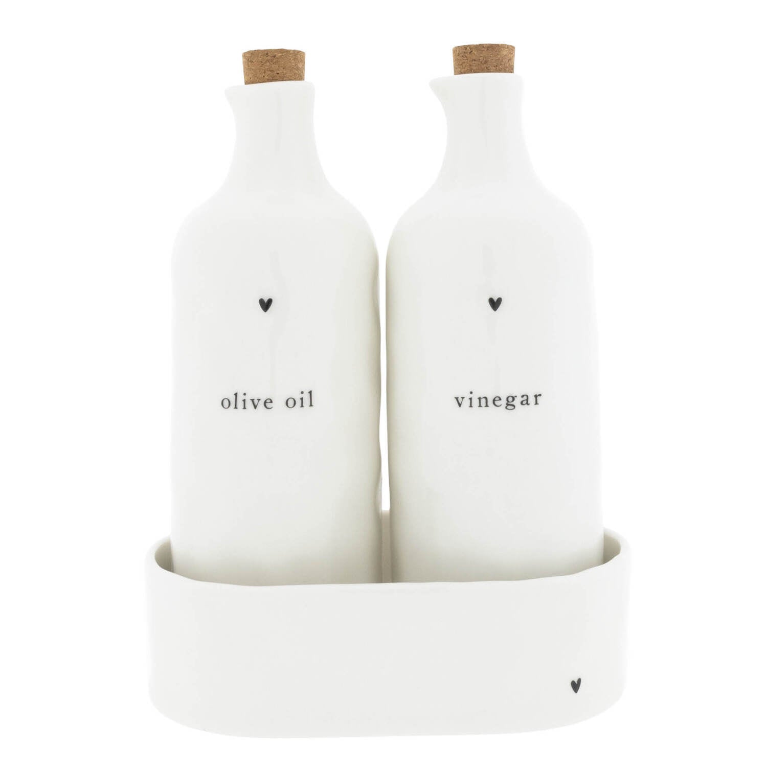 Essigflasche "Heart" - 700 ml (Weiß/Schwarz)