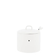 Zuckerschale "Heart" - 8,5x9 cm (Weiß/Schwarz)