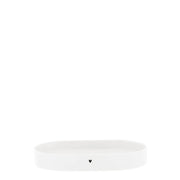 Ovales Tablett für Milch und Zucker - 16,5x10x2 cm (Weiß)