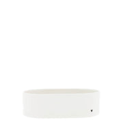 Ovales Tablett "Heart" - 11x18,6x5,5 cm (Weiß/Schwarz)