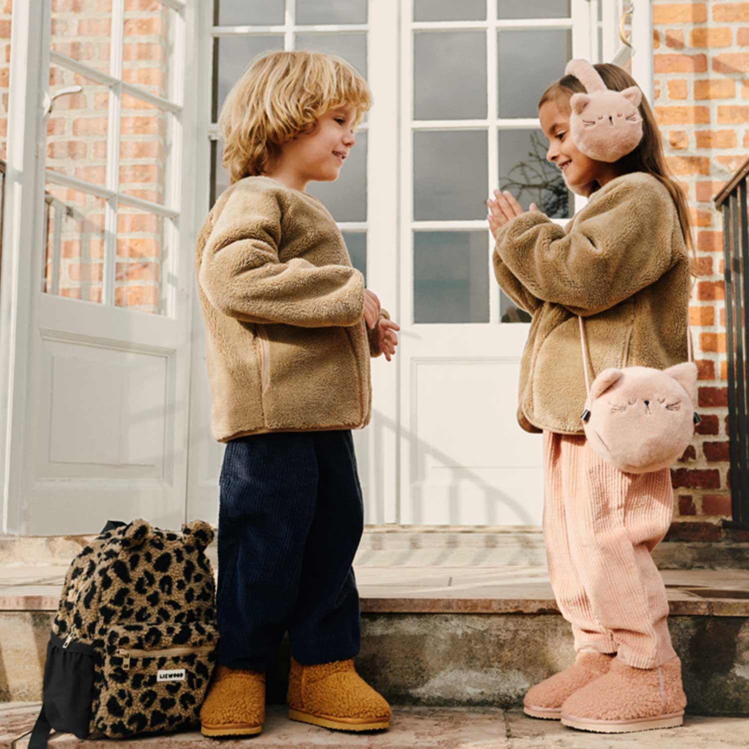 Rucksack "Andreas Pile Bear - Mega leo" - 11x23x27 cm (Oat Mix)