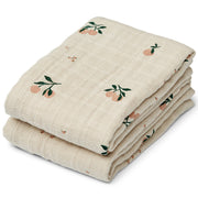 Musselintuch "Lewis - Peach" im 2er-Set - 65x65 cm (Sea Shell Mix)