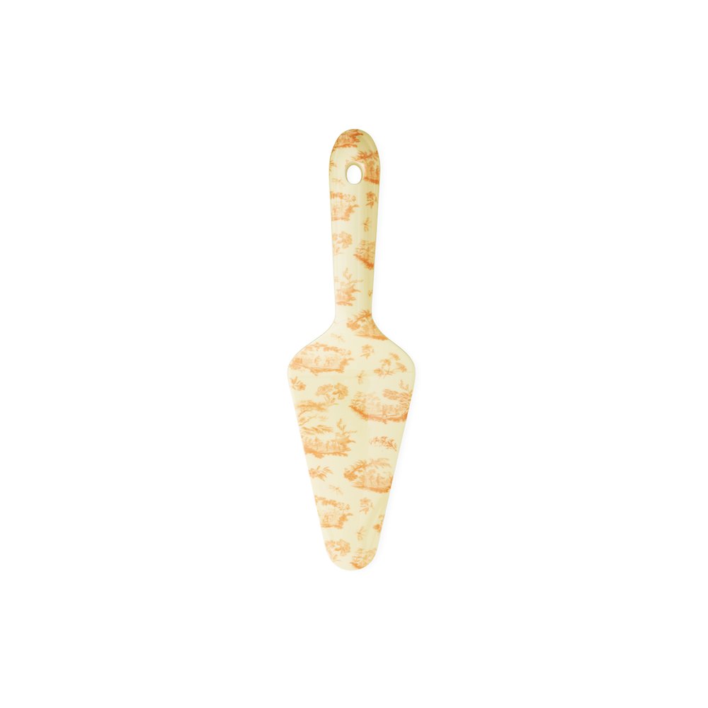 Melamin-Tortenheber mit floralem Muster, hellbeige, ca. 26 cm lang