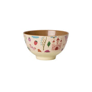 Melamin-Schale mit süßem Märchenmuster, rosa/beige, 300 ml