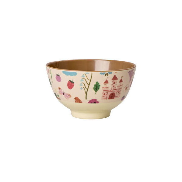 Melamin-Schale mit süßem Märchenmuster, rosa/beige, 300 ml
