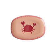 Melamin Rechteckige Platte "Crab" - S (Rosa)