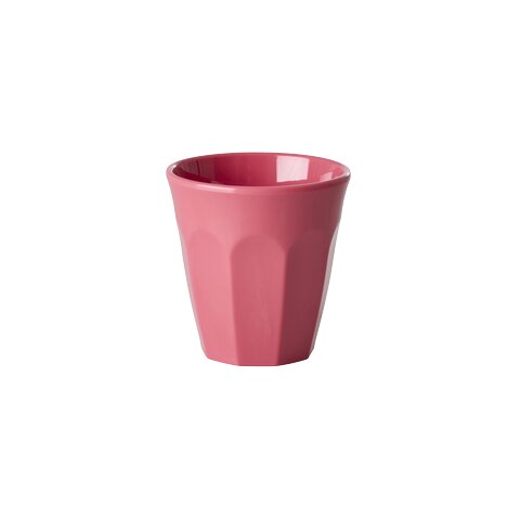 Pinkfarbener Melamin-Espressobecher mit breitem Rand