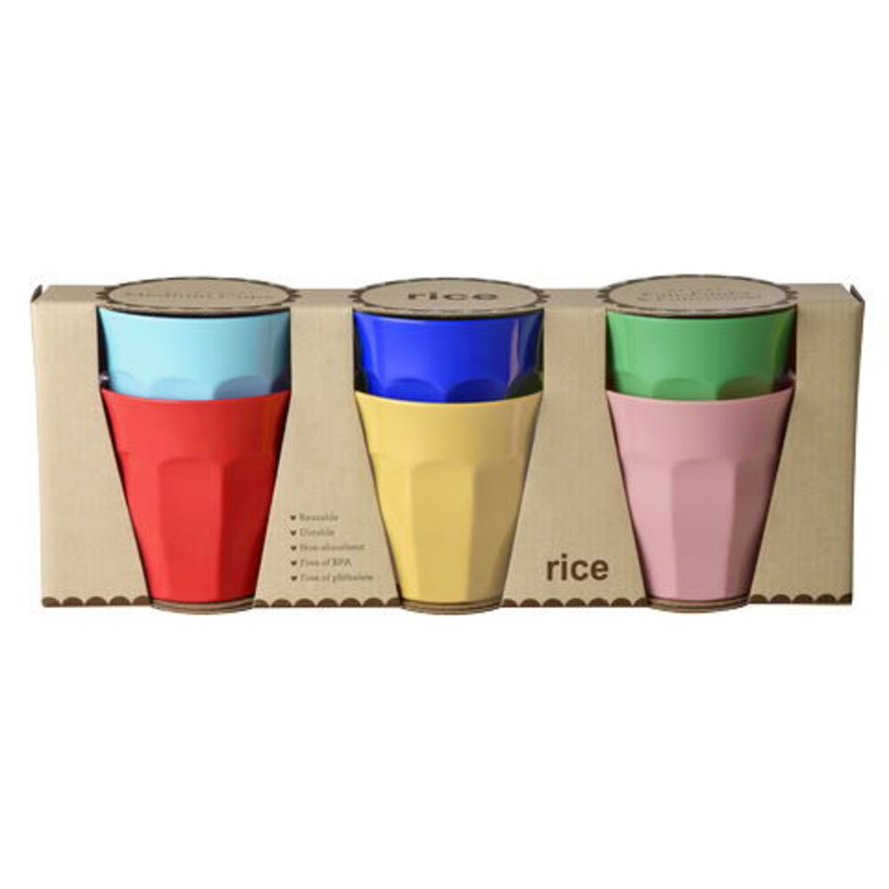 Melamin Becher im 6er-Set - M (Bunt)