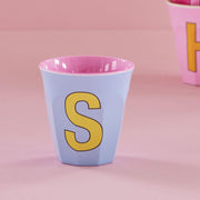 Melamin Becher "Buchstabe S" - Medium (Hellblau)