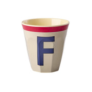 Melamin Becher "Vintage - Buchstabe F"- M (Cool Grey )