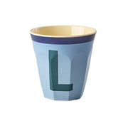 Melamin Becher "Vintage - Buchstabe L"- M (Blue)