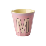 Melamin Becher "Vintage - Buchstabe M"- M (Pink)