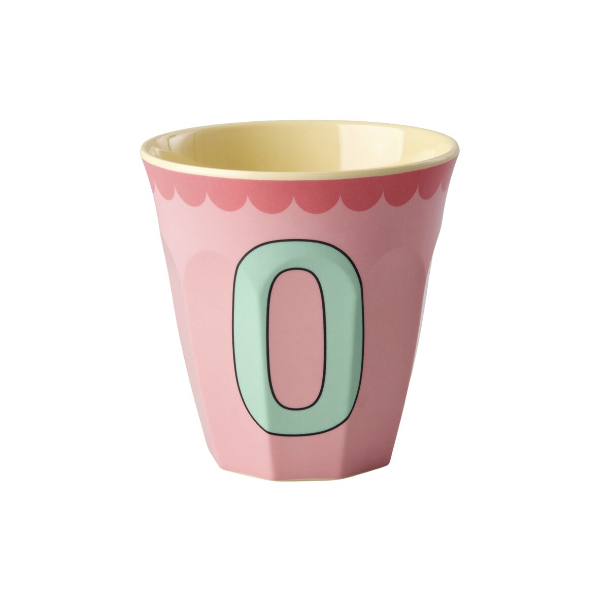 Melamin Becher "Vintage - Buchstabe O"- M (Pink)