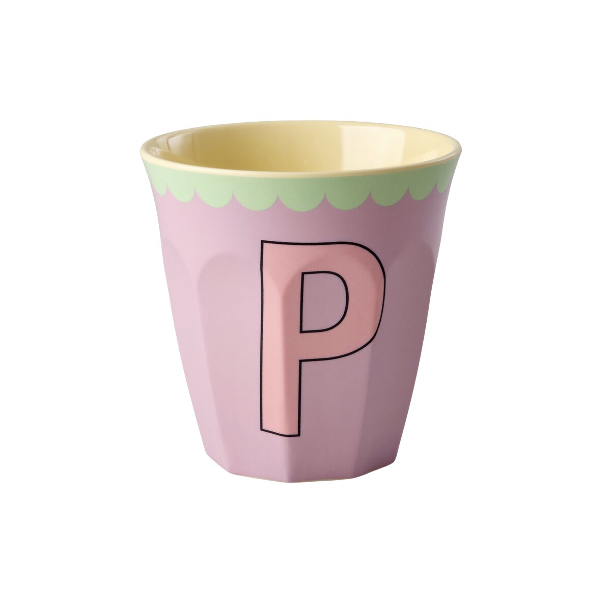 Melamin Becher "Vintage - Buchstabe P"- M (Lavender)