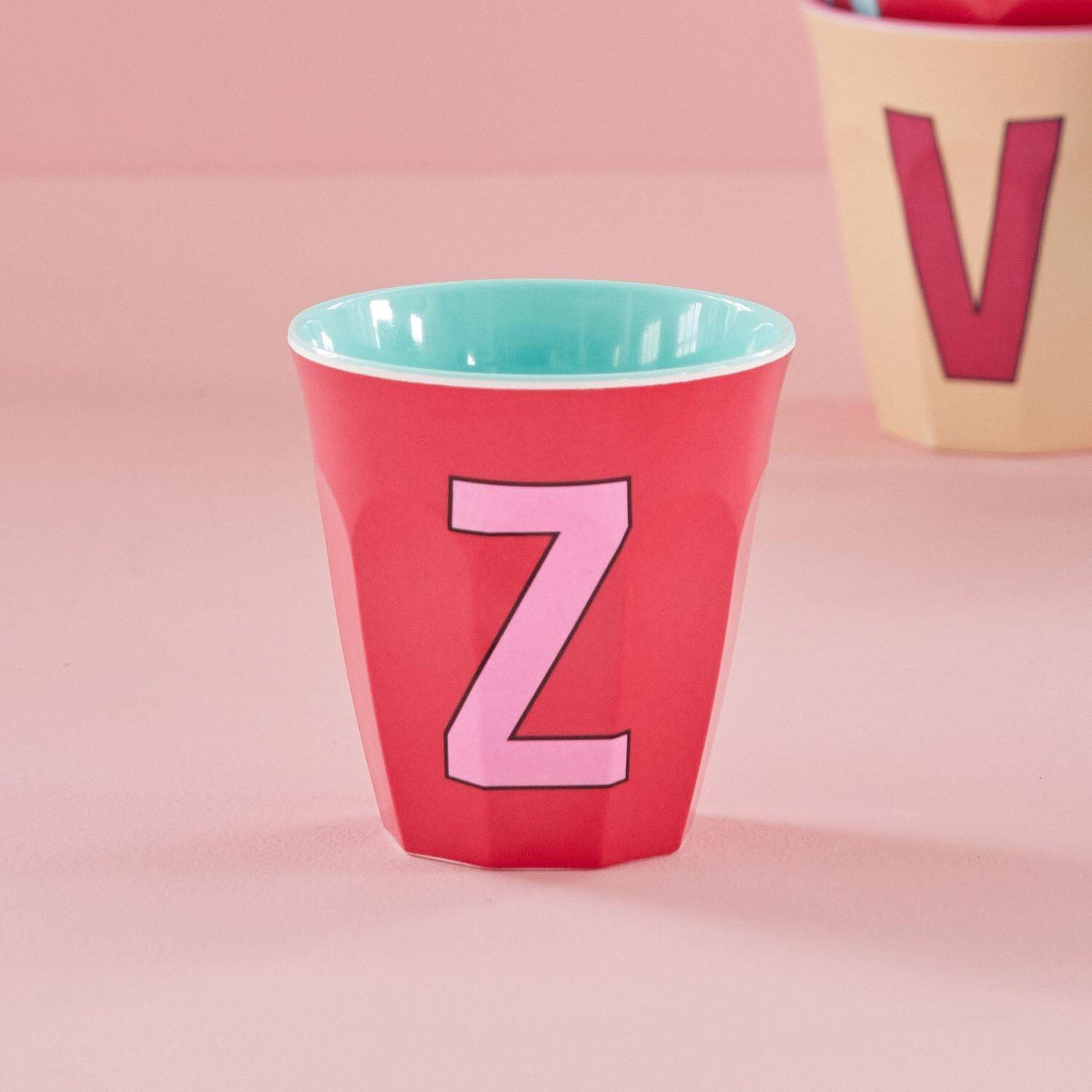 Melamin Becher "Buchstabe Z" - Medium (Rot)