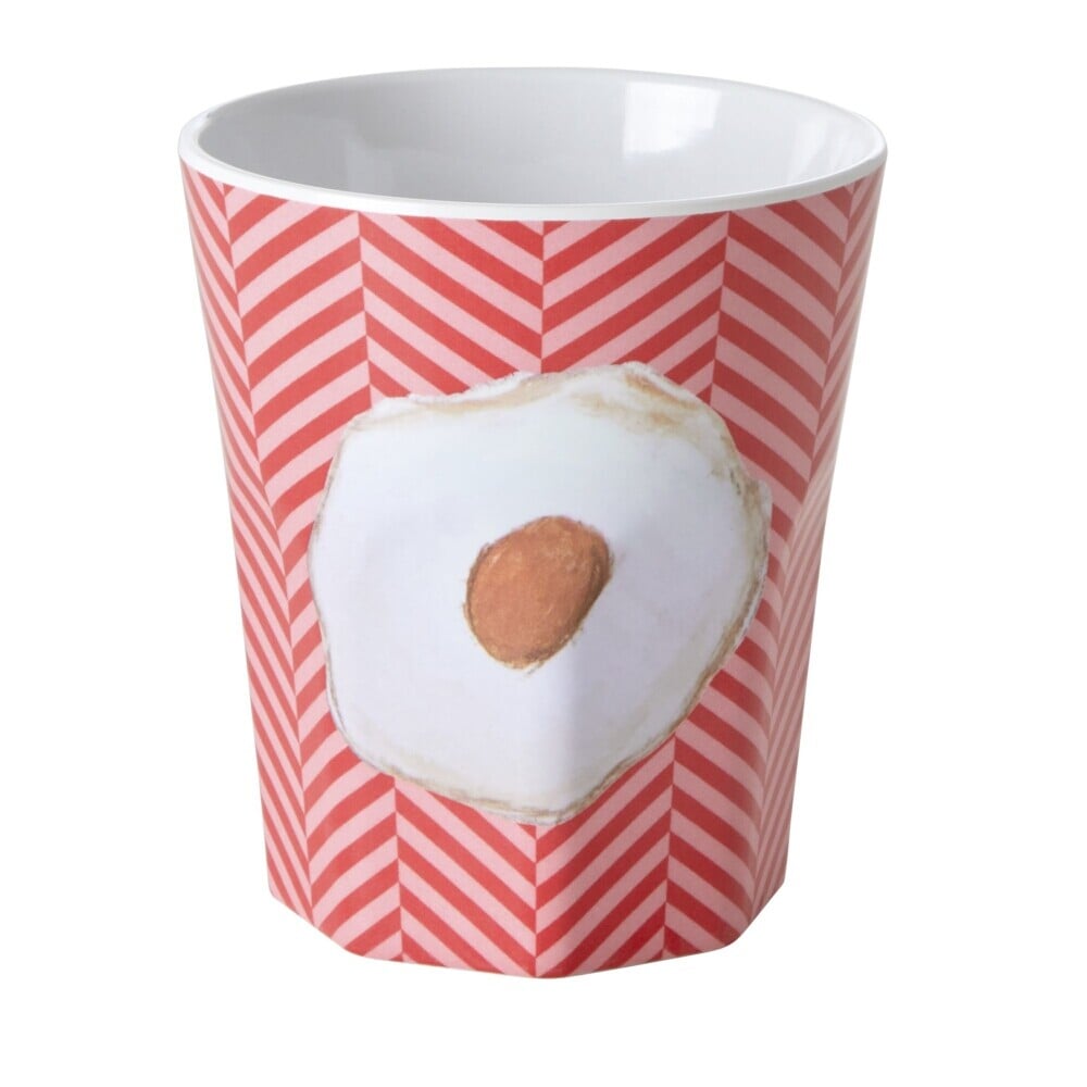 Melamin Becher "Fried Egg/Spiegelei" - Jumbo (Rot/Weiß)