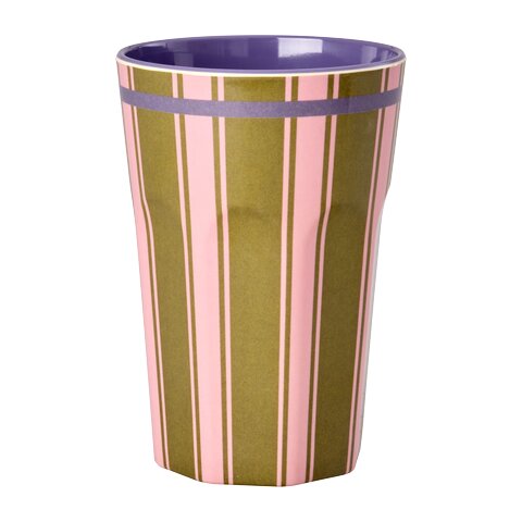 Melamin Becher "Stripe Delight" - L (Braun)