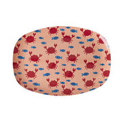 Melamin Rechteckige Platte "Crab" - 30x22 cm (Rosa)