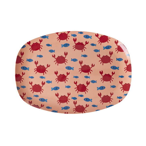 Melamin Rechteckige Platte "Crab" - 30x22 cm (Rosa)