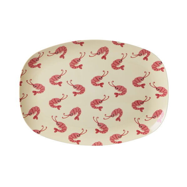 Melamin Rechteckige Platte "New Shrimp" - 30x22 cm (Creme)