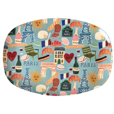 Melamin Rechteckige Platte "Paris Mon Amour" - 30x22 cm (Bunt)
