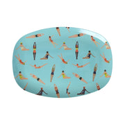 Melamin Platte rechteckig "Retro Swimster" - 30x22 cm (Mint)