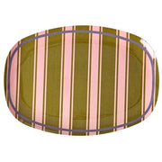 Melamin Rechteckige Platte "Stripe Delight" - 30x22 cm (Braun)