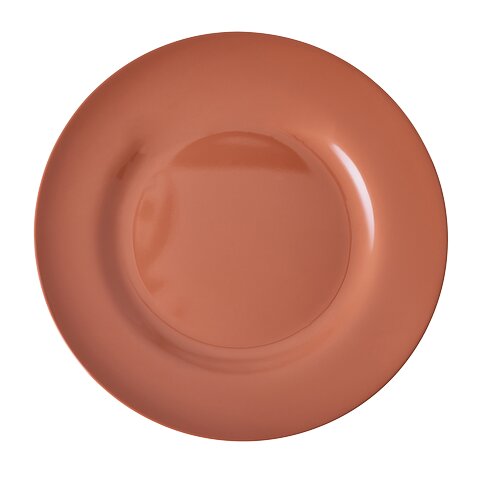 Runder Essteller aus Melamin, orangebraun, Ø 25 cm