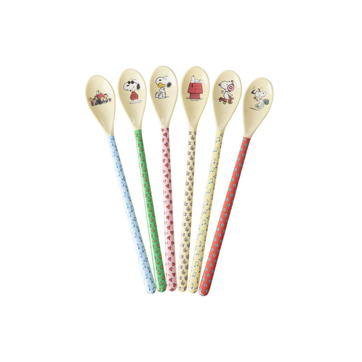 Melamin Latte Löffel "Snoopy" im 6er-Set - 22,5 cm (Bunt)