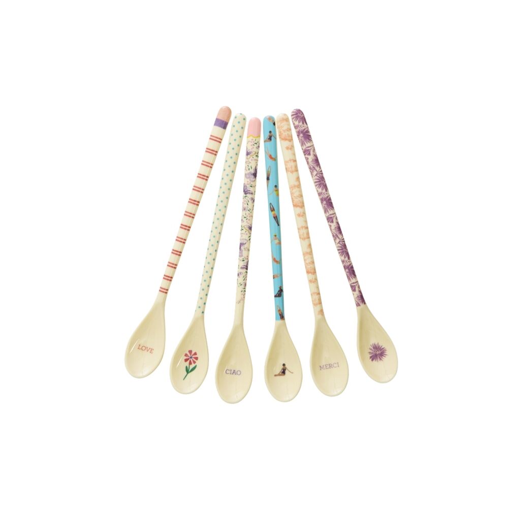 Melamin Latte Löffel im 6er-Set - 22,5x3 cm (Glory Days Colors)