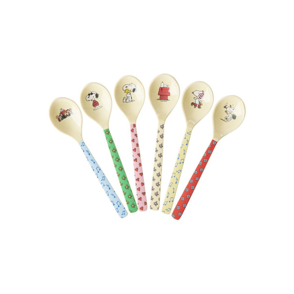 Melamin Teelöffel "Snoopy" im 6er-Set - 14,5 cm (Bunt)