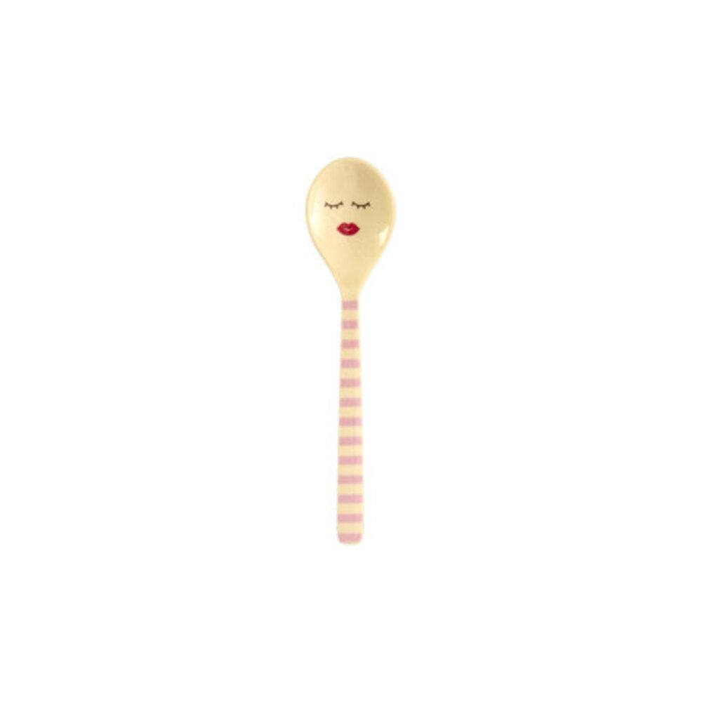 Melamin Teelöffel "Striped" im 3er-Set - 14,5 cm (Pink/Rot)