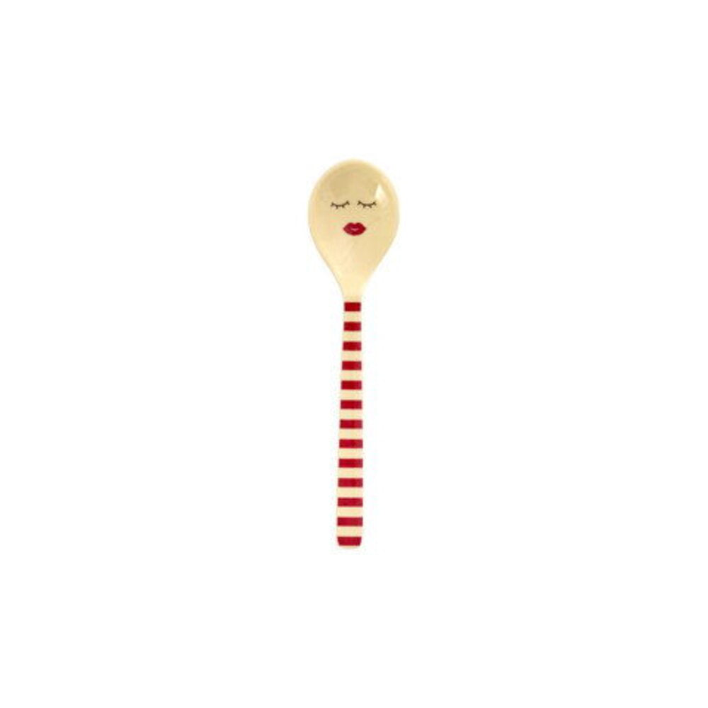 Melamin Teelöffel "Striped" im 3er-Set - 14,5 cm (Pink/Rot)