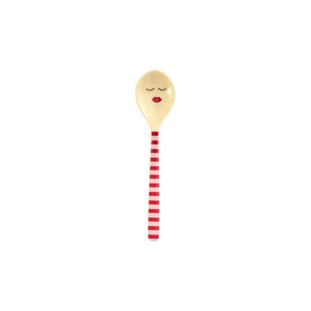 Melamin Teelöffel "Striped" im 3er-Set - 14,5 cm (Pink/Rot)