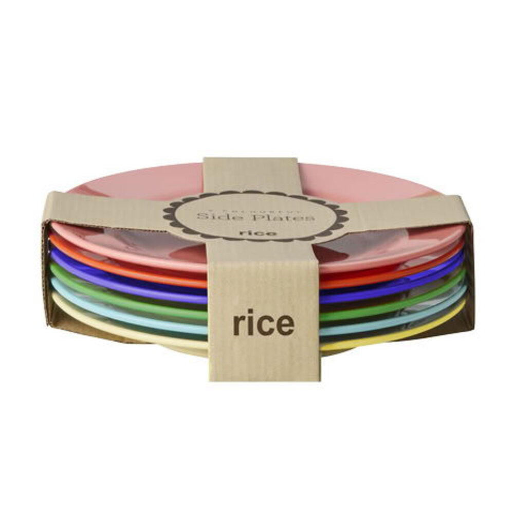 Melamin Runder Dessertteller im 6er-Set - 20 cm (Bunt)