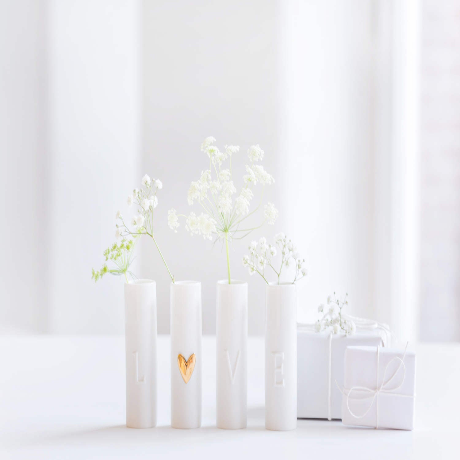 Minivasen "Love" im 4er-Set