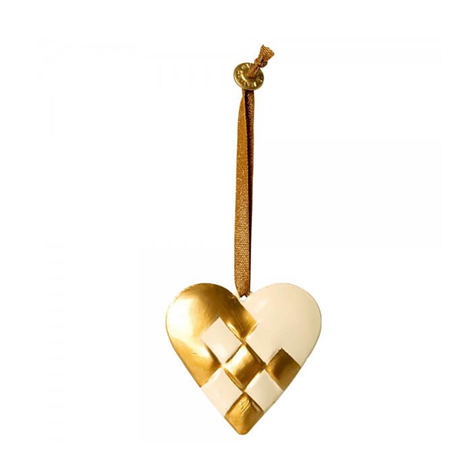 Metallornament "Braided Heart" - 6,5x6 cm (Gold)