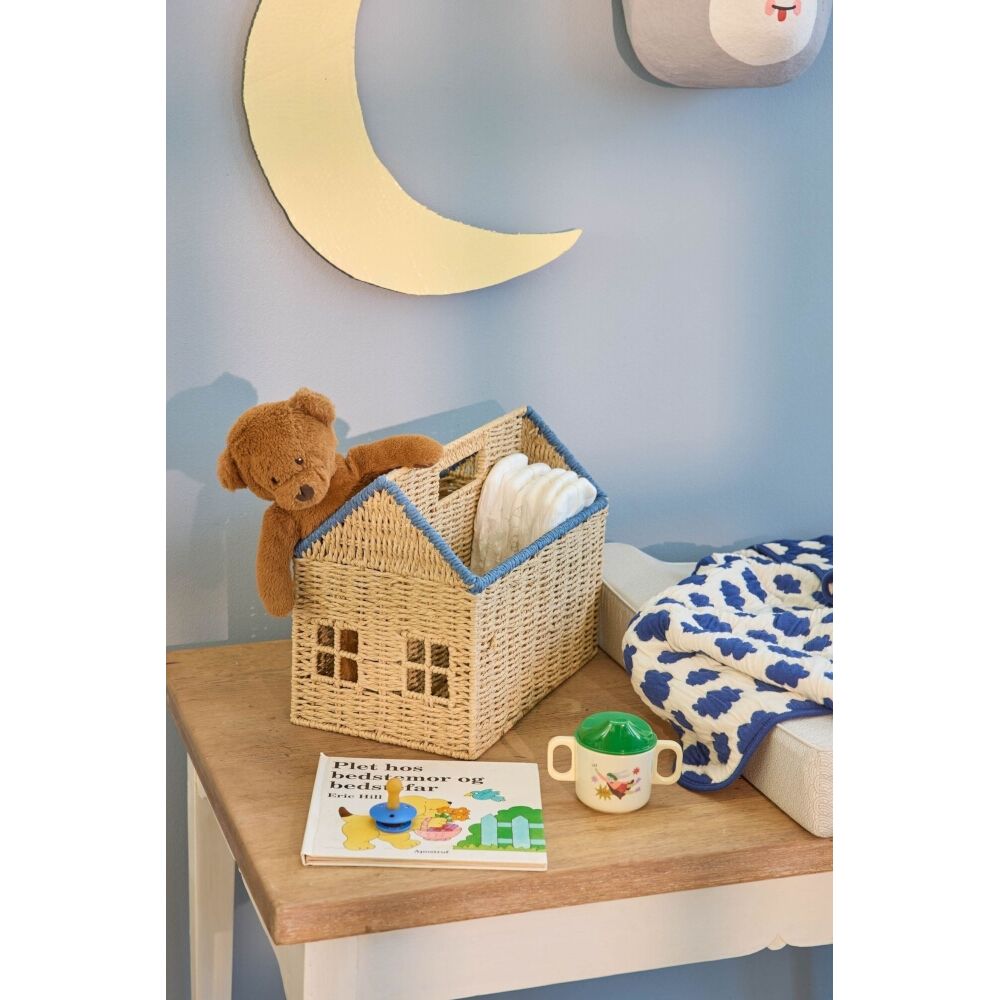 Zeitschriftenhalter in Hausform - 35x21x30 cm (Blau)