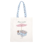 Baumwolltasche "Portia Flowers" - 34x45 cm (Weiß)