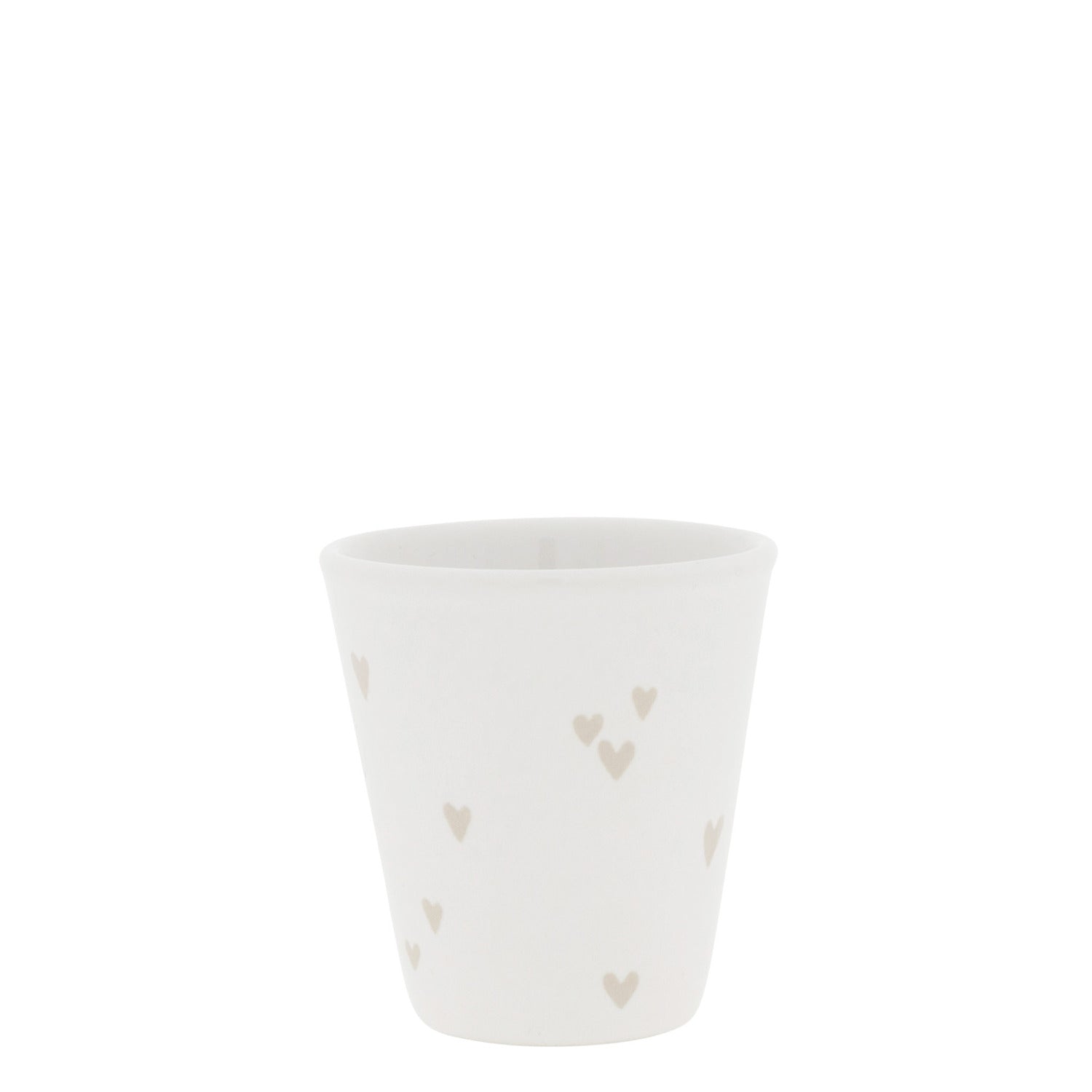 Espressotasse "Paperlook - Hearts" - 4,4x6,2x6,6 cm (Natur)
