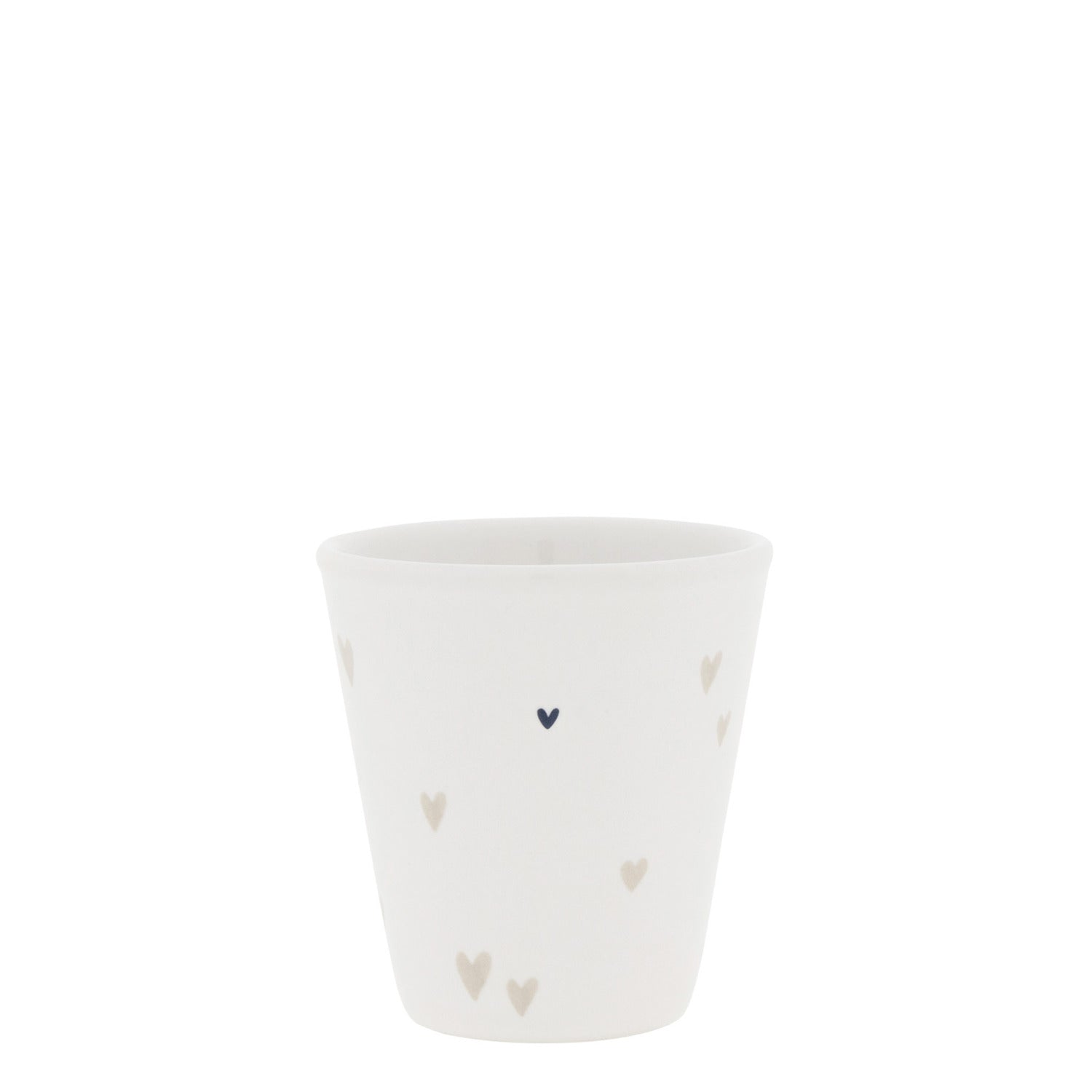 Espressotasse "Paperlook - Hearts" - 4,4x6,2x6,6 cm (Natur)