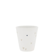 Espressotasse "Paperlook - Hearts" - 4,4x6,2x6,6 cm (Natur)