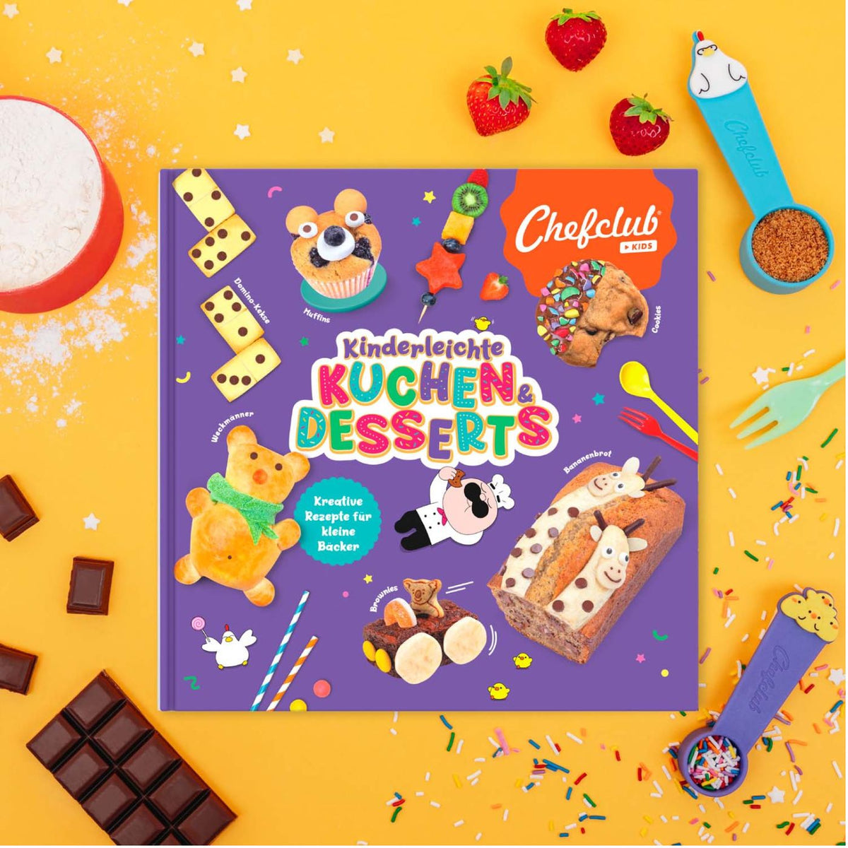 Chefclub Kochbuch „Kinderleichte Kuchen & Desserts“ mit buntem Cover