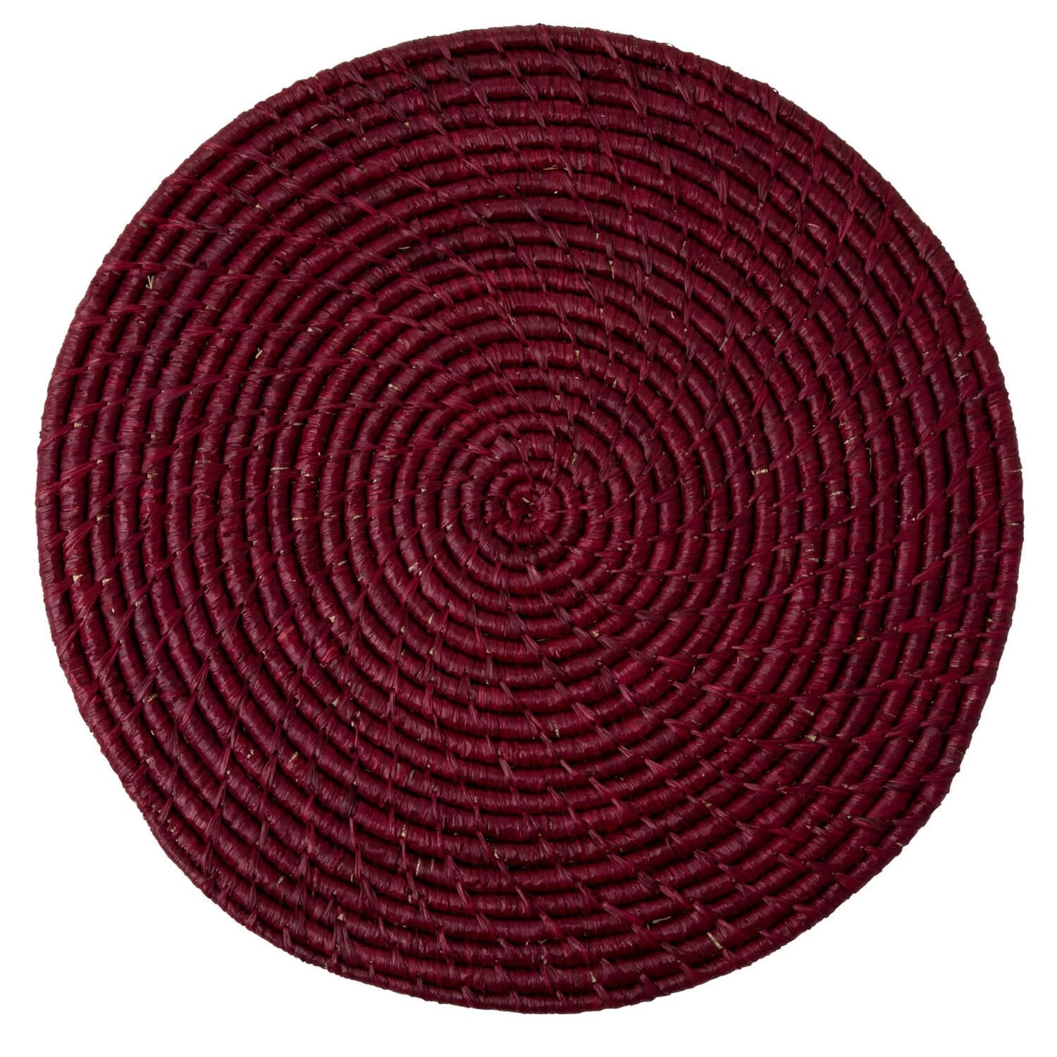 Rundes Platzset "Raffia" (Bordeaux)