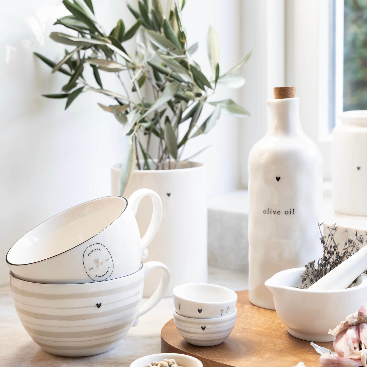 Suppenteller - 13 cm (Weiß/Schwarz)