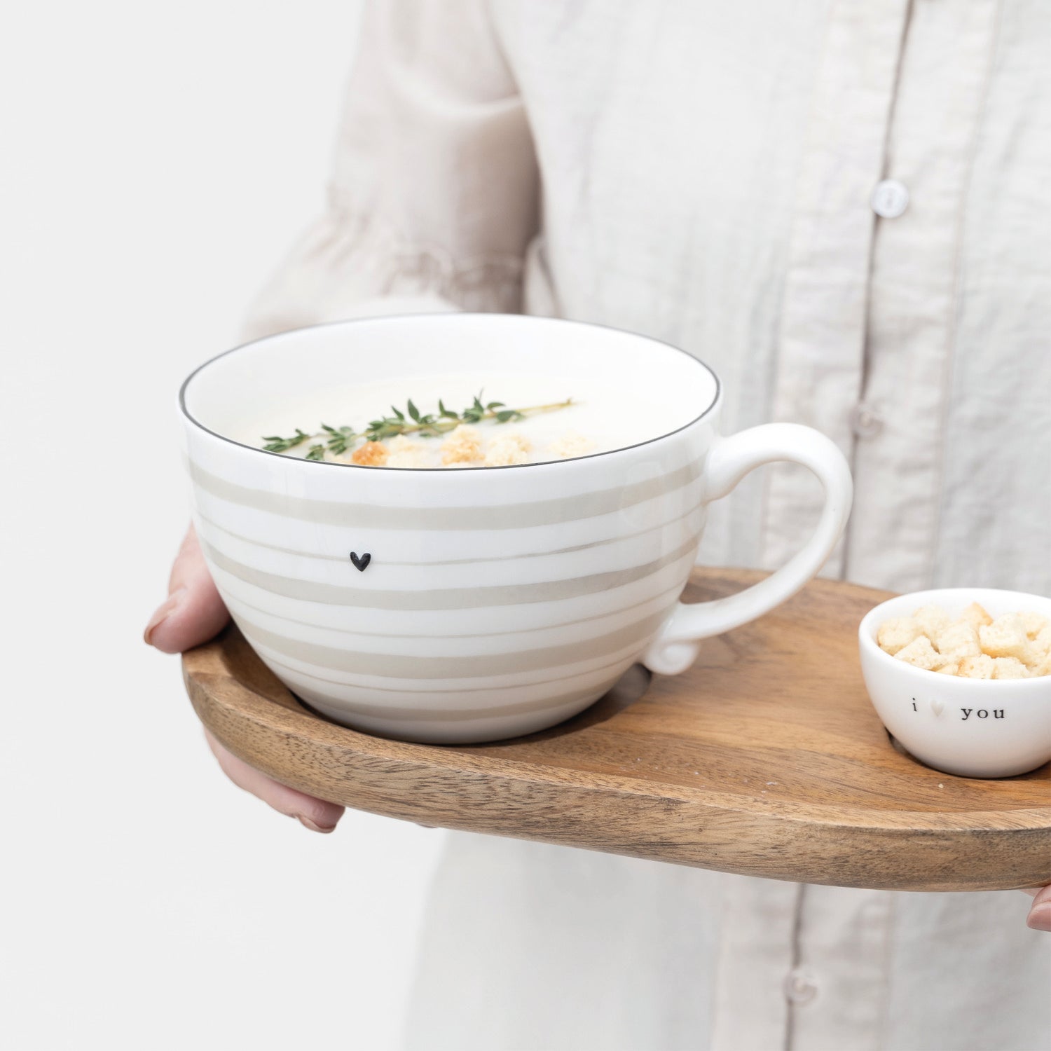 Suppenteller - 13 cm (Weiß/Schwarz)