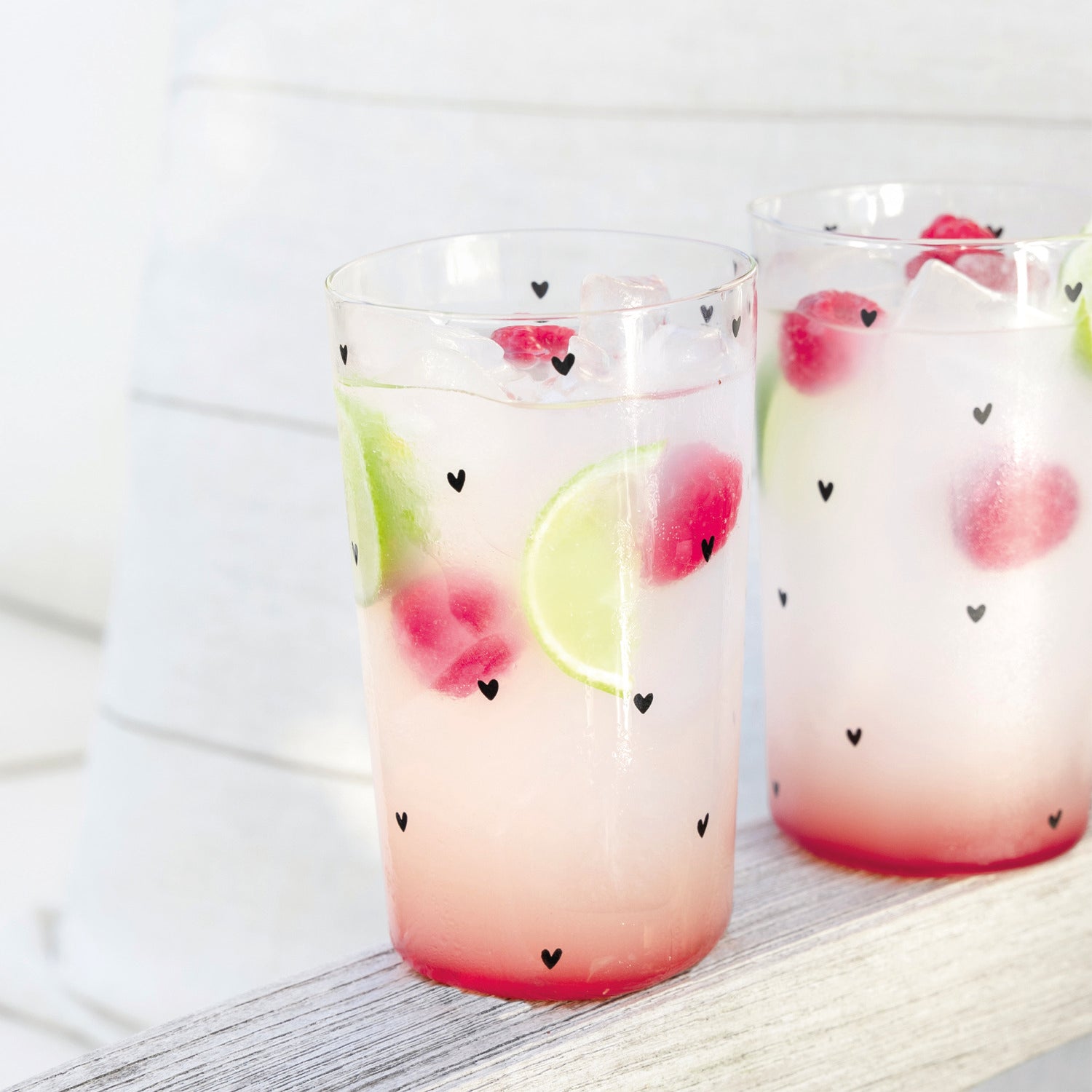 Tumbler "Hearts" - 450 ml  (Transparent)